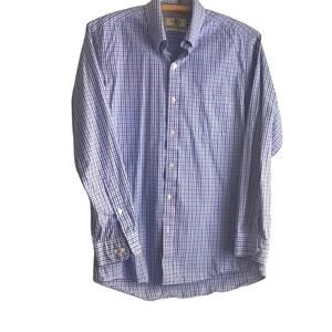 Club room men's button down shirt plaid dress fitted easy care 15